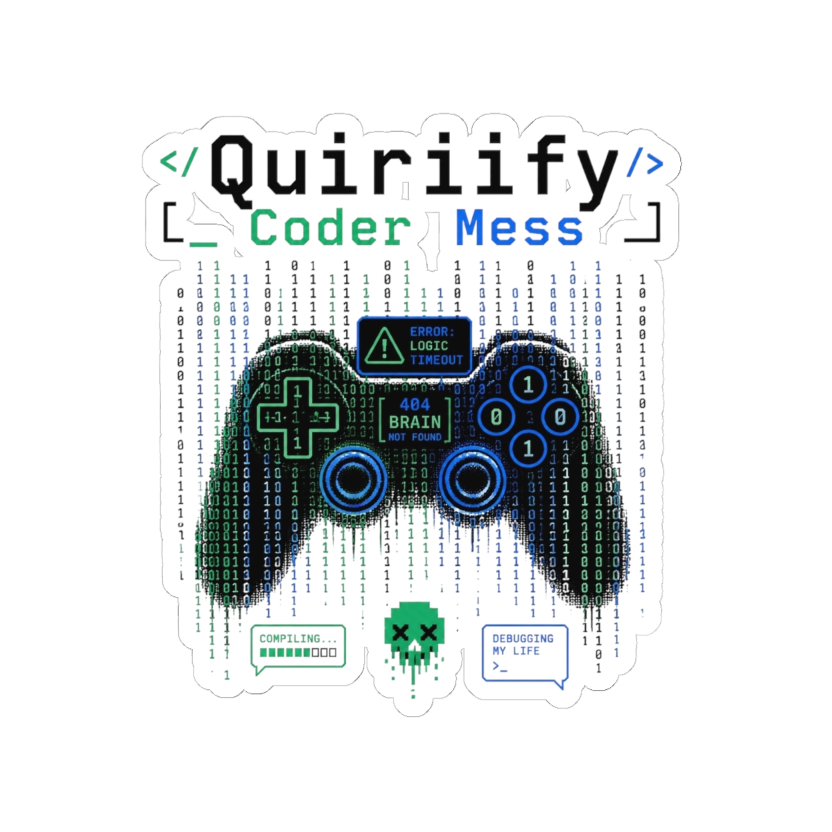 quiriify "404 Brain Not Found" Sticker
